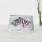 Kandriethart op hout feestdagen kaart (Voorkant)