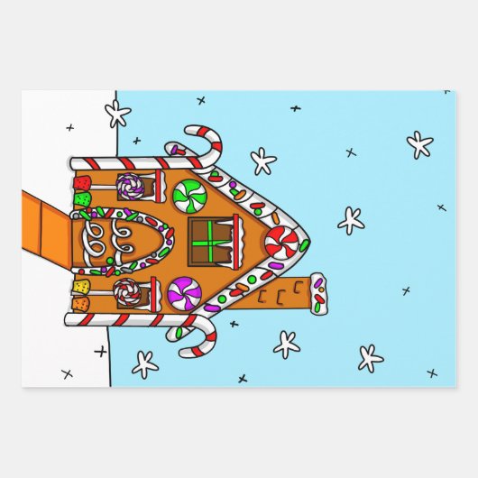 Kandrietjes, kerstmis in Gingerbrood Inpakpapier Vel (Voorkant 3)