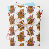 Kandrietjes, kerstmis in Gingerbrood Inpakpapier Vel (In situ)