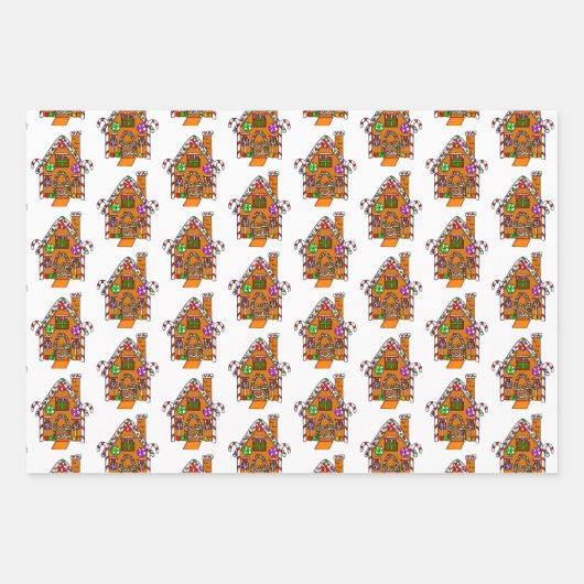 Kandrietjes, kerstmis in Gingerbrood Inpakpapier Vel (Voorkant)