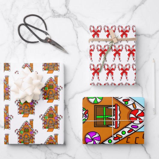 Kandrietjes, kerstmis in Gingerbrood Inpakpapier Vel (Voorkant)