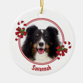 Kandrietjes met aangepaste fotosjabloon en tekst keramisch ornament (Voorkant)