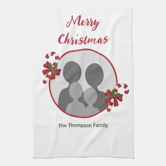 Kandrietjes met aangepaste fotosjabloon en tekst theedoek (Verticaal)