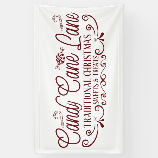 Kandrietlane Lane Traditionele snoepjes Noordpool Spandoek (Verticaal)