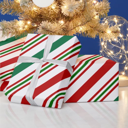 Kandrietrode, groene en witte stropen cadeaupapier (Feestdagen)