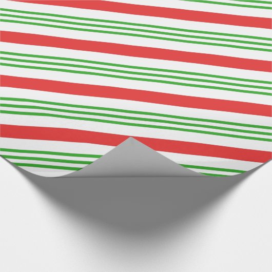 Kandrietstrepen - rood en groen omslagpapier cadeaupapier (Hoek)