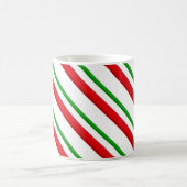 Kandrietstrepen, rood, groen en wit koffiemok (Center)
