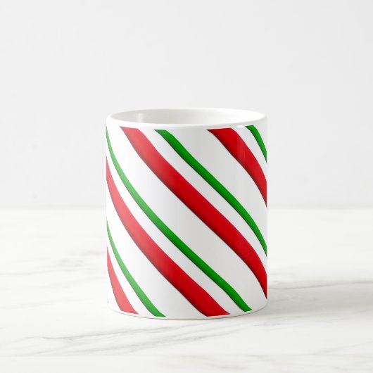 Kandrietstrepen, rood, groen en wit koffiemok (Center)