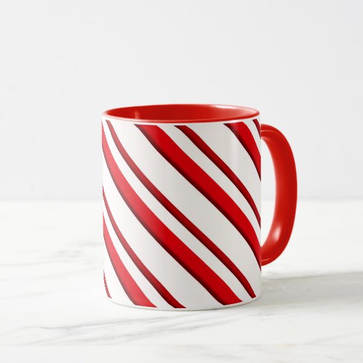 Kandrietstrips, pepermunt, rood en wit mok (Voorkant rechts)