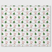 Kandrietsuiker houdt van kerstpapier cadeaupapier (Vlak)