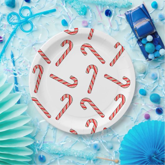 Kandriettekening in rood-groen wit papieren bordje (Feest)