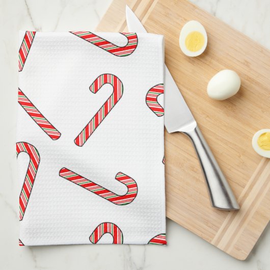 Kandriettekening in rood-groen wit theedoek (Quarter Fold)