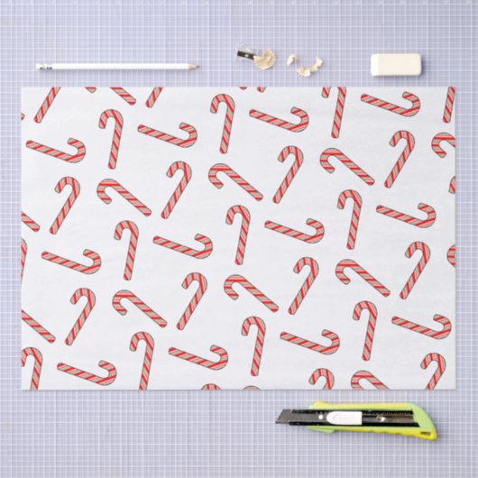 Kandriettekening in rood-groen wit tissuepapier (Craft)