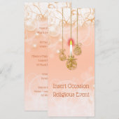 Kandroesroos met kerstblaaslicht kaart (Voorkant / Achterkant)