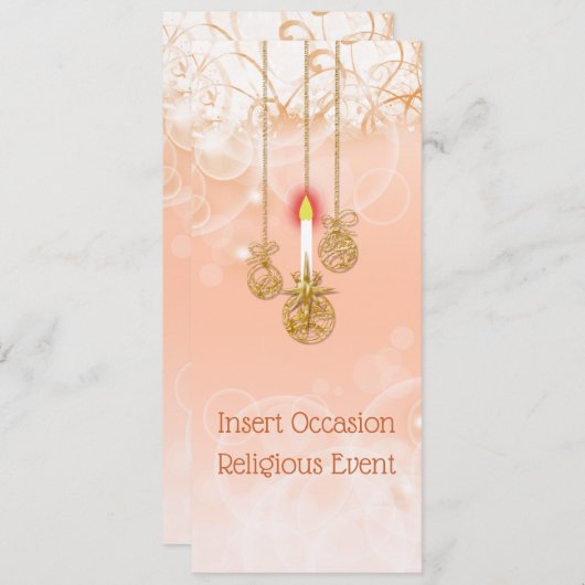 Kandroesroos met kerstblaaslicht kaart (Voorkant / Achterkant)