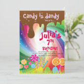 Kandyland Birthday Party Kaart (Staand voorkant)