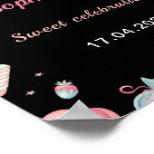 Kandyland Birthday Welkomstteken roze en zwart Poster (Hoek)