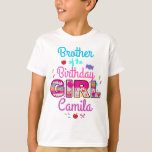 Kandyland Brother van het Birthday-meisje | lolly T-shirt<br><div class="desc">Viel uw verjaardag met dit speciale T-shirt,  gepersonaliseerd ontwerp</div>