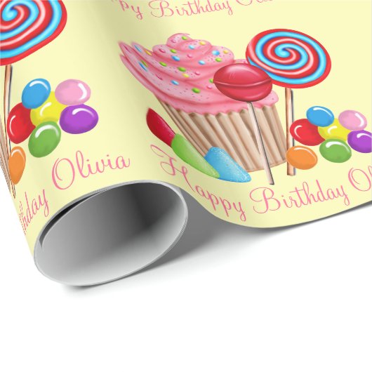 Kandyland dat papier verpakt, geel (Rol Hoek)