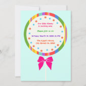 Kandyland Lollipop Birthday-uitnodigingen Kaart (Voorkant)
