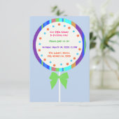 Kandyland Lollipop Birthday-uitnodigingen Kaart (Staand voorkant)