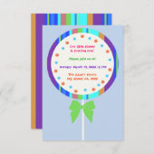 Kandyland Lollipop Birthday-uitnodigingen Kaart (Voorkant / Achterkant)