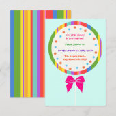 Kandyland Lollipop Birthday-uitnodigingen Kaart (Voorkant / Achterkant)