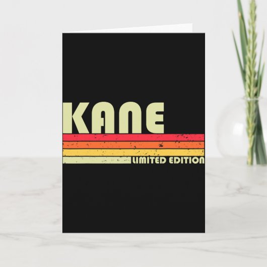 Kane geschenknaam gepersonaliseerd grappig retro v kaart (Voorkant)