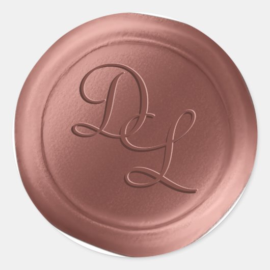 Kaneel 2 Letter Monogram Wax Seal Stickers (Voorkant)