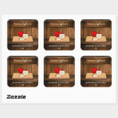 Kaneel Appelmoes Vierkante Inmaaklabel Sticker (Vel)