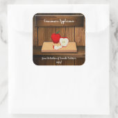 Kaneel Appelmoes Vierkante Inmaaktabel Sticker (Tas)