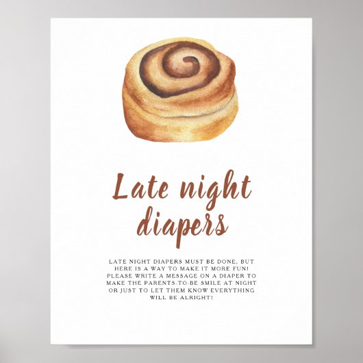 Kaneel broodje - Late night luiers spel Poster (Voorkant)