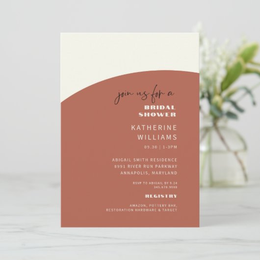 Kaneel & Cream Herfst Geometrisch Vrijgezellenfees Kaart (Staand voorkant)