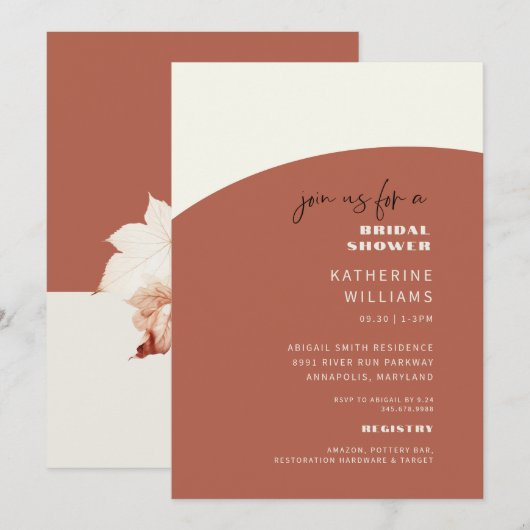 Kaneel & Cream Herfst Geometrisch Vrijgezellenfees Kaart (Voorkant / Achterkant)