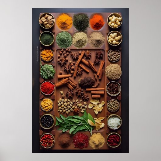 Kaneel en kruidnagel Spice Keuken Wandkunst Poster (Voorkant)