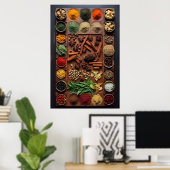 Kaneel en kruidnagel Spice Keuken Wandkunst Poster (Thuiskantoor)