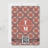Kaneel en Marsala Art Deco Bewaar de Datum QR (Achterkant)