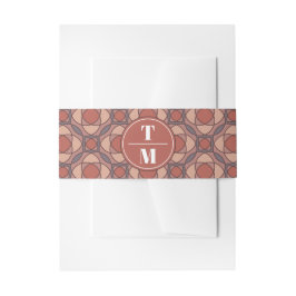 Kaneel en Marsala Art Deco uitnodiging tailleband Uitnodigingen Wikkel