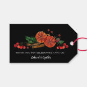 Kaneel en Sinaasappels Kerstgunst Cadeaulabel (Voorkant (Horizontaal))