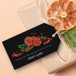 Kaneel en Sinaasappels Kerstgunst Cadeaulabel