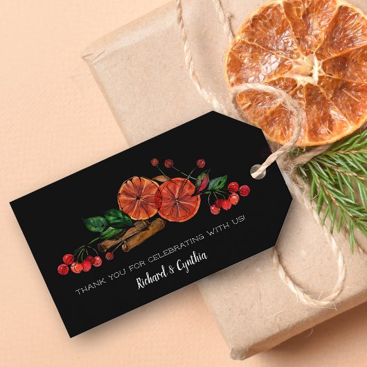 Kaneel en Sinaasappels Kerstgunst Cadeaulabel