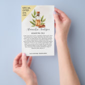 Kaneel Etherische Oliën Aquarel Groenbladeren Flyer (Hand)