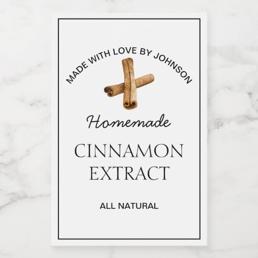 Kaneel Extract Label Wijn Etiket (Enkel label)