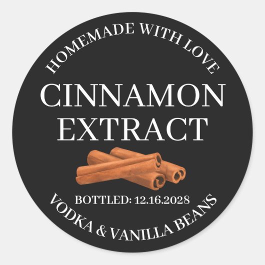 Kaneel Extract Modern Label Sticker ZVEG_101_01rd (Voorkant)