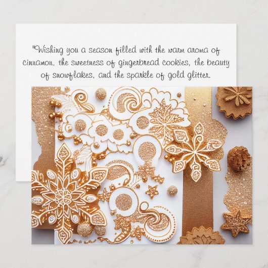 kaneel-gekruide peperkoek glitter feestdagenkaart (Voorkant / Achterkant)