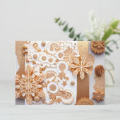 kaneel-gekruide peperkoek glitter feestdagenkaart (Staand voorkant)