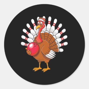 Kaneel Kalkoen Bowling Pin Matching Team Ronde Sticker