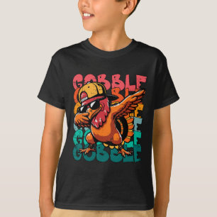 Kaneel Kalkoen Dab Gobble Grappige Peuter Jongens T-shirt