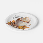 Kaneel Latte Thanksgiving Papier Borden Papieren Bordje (Gekanteld)