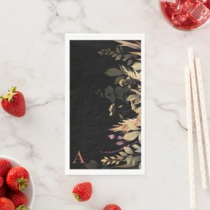 Kaneel Monogram Herfst Blauw Servet